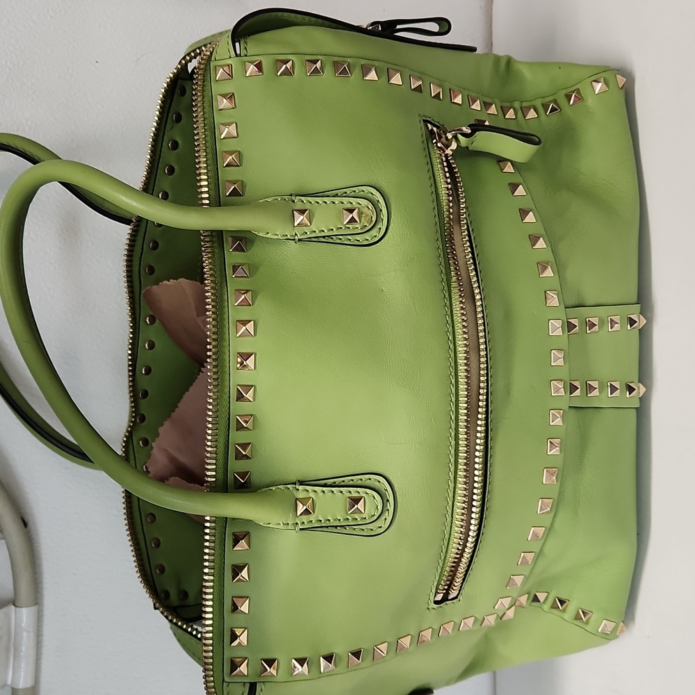 Valentino bag green with gold studs - Picture 2 of 7